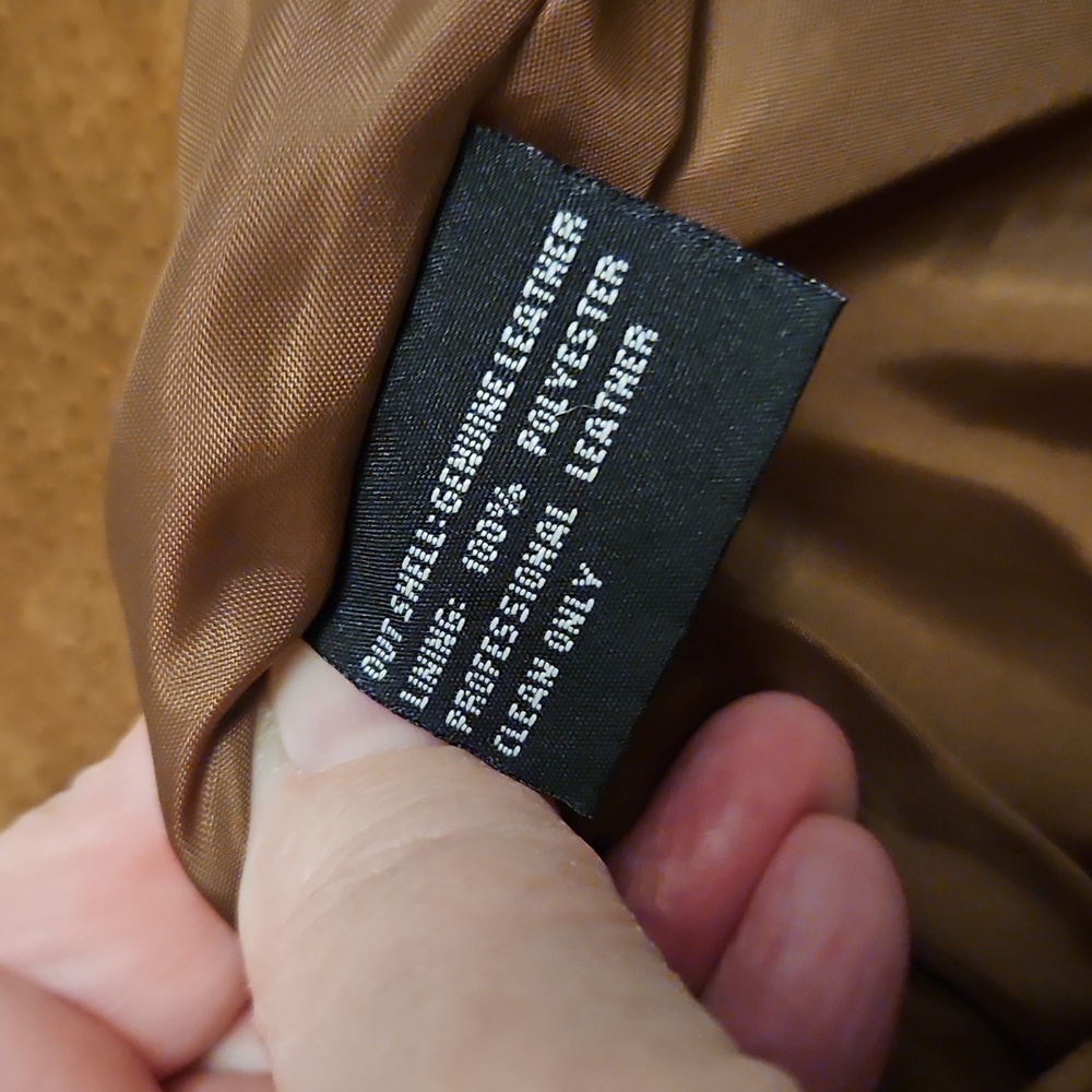 Brown Leather Jacket with Rustic Texture and Weathered Look - Picture 4 of 6